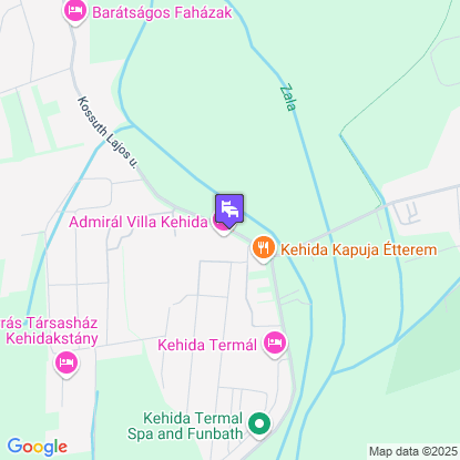 Admirál Villa Kehida a térképen